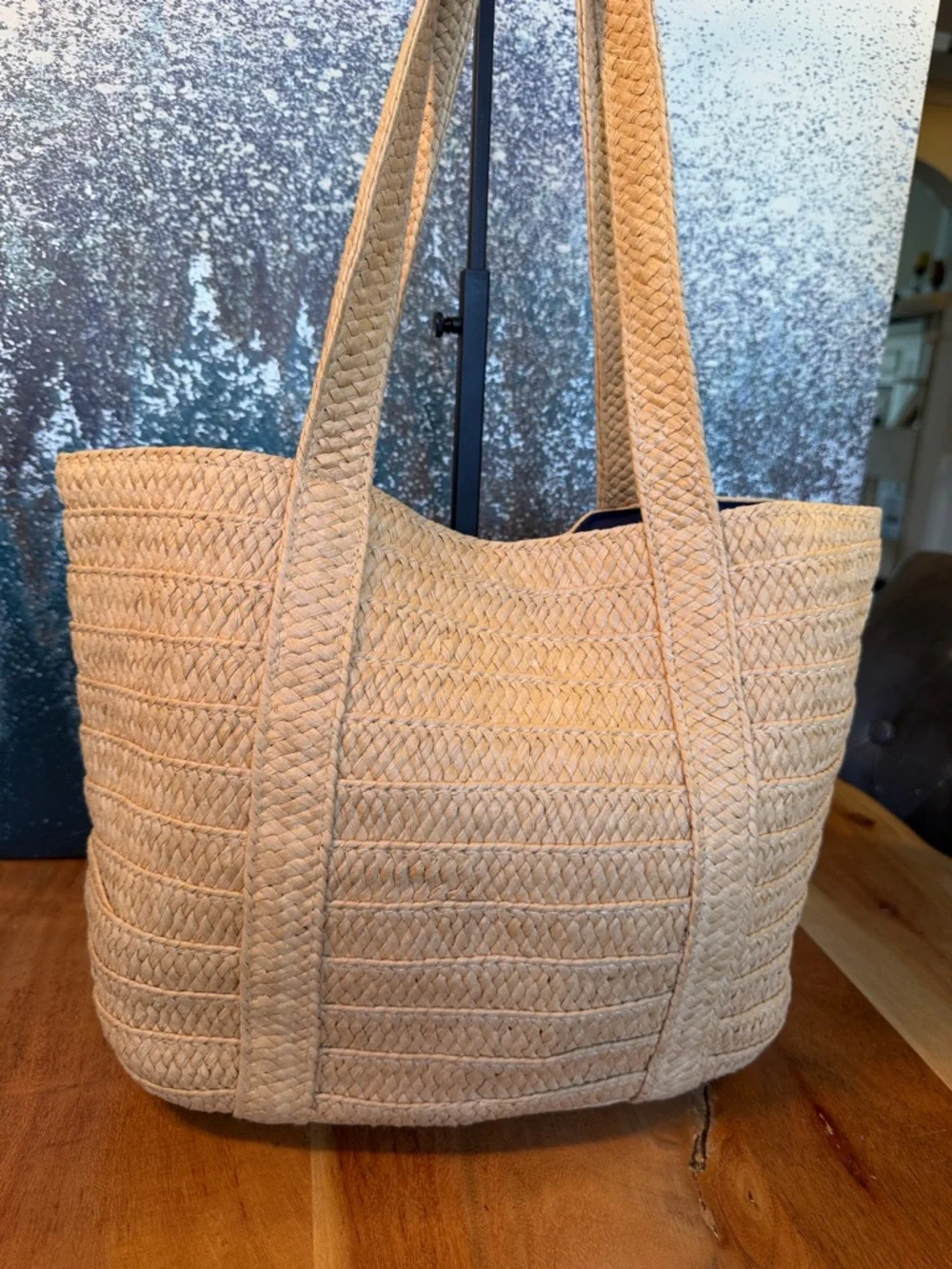 Draper James Coastal Chic Everyday Woven Straw Tote Natural (VGUC) - Picture 8 of 17